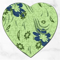 Folk Flowers Print Floral Pattern Ethnic Art Jigsaw Puzzle (heart) by Eskimos