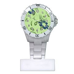 Folk Flowers Print Floral Pattern Ethnic Art Plastic Nurses Watch by Eskimos