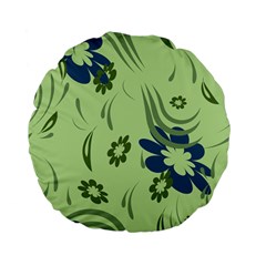 Folk Flowers Print Floral Pattern Ethnic Art Standard 15  Premium Flano Round Cushions by Eskimos