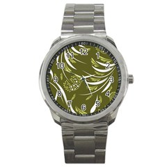 Folk Flowers Print Floral Pattern Ethnic Art Sport Metal Watch by Eskimos