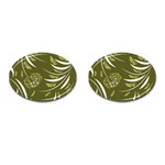 Folk flowers print Floral pattern Ethnic art Cufflinks (Oval) Front(Pair)