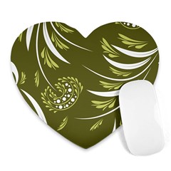 Folk Flowers Print Floral Pattern Ethnic Art Heart Mousepads by Eskimos