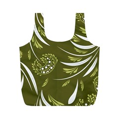 Folk Flowers Print Floral Pattern Ethnic Art Full Print Recycle Bag (m) by Eskimos