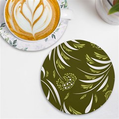 Folk Flowers Print Floral Pattern Ethnic Art Uv Print Round Tile Coaster