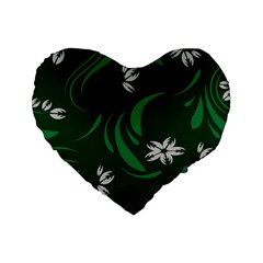 Folk Flowers Print Floral Pattern Ethnic Art Standard 16  Premium Flano Heart Shape Cushions by Eskimos