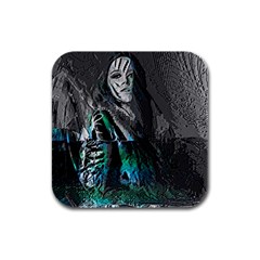 Glitch Witch Rubber Square Coaster (4 Pack) by MRNStudios