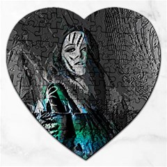 Glitch Witch Jigsaw Puzzle (heart) by MRNStudios