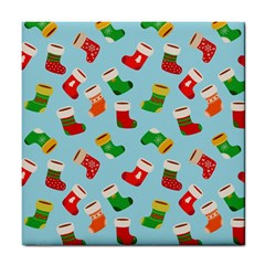 Christmas Socks Tile Coaster by SychEva