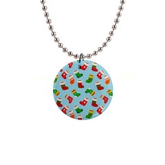 Christmas Socks 1  Button Necklace by SychEva