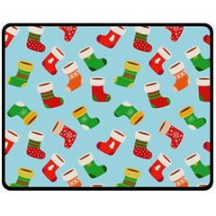 Christmas Socks Double Sided Fleece Blanket (medium)  by SychEva