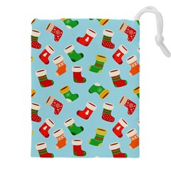 Christmas Socks Drawstring Pouch (4xl) by SychEva