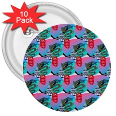 Retro Snake 3  Buttons (10 Pack)  by Sparkle