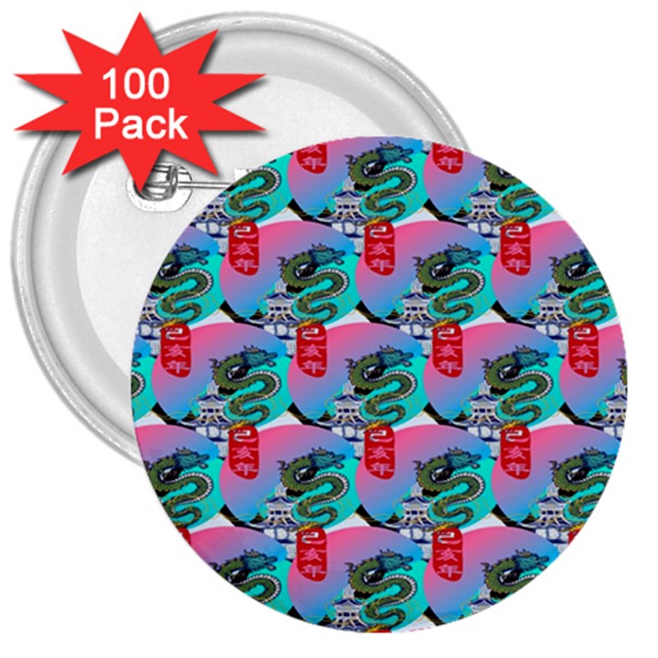 Retro Snake 3  Buttons (100 pack) 