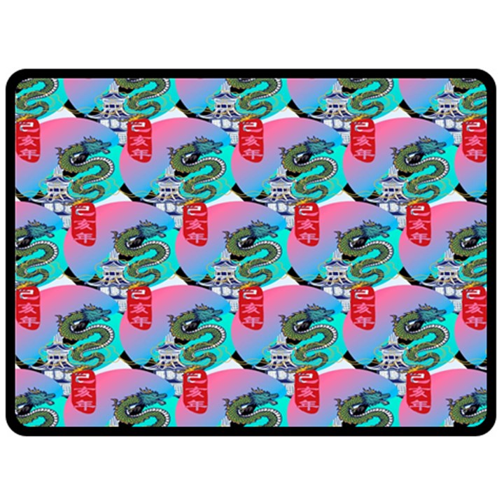 Retro Snake Fleece Blanket (Large) 