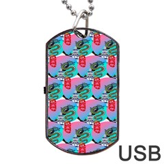 Retro Snake Dog Tag Usb Flash (one Side) by Sparkle