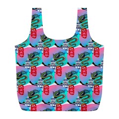 Retro Snake Full Print Recycle Bag (l) by Sparkle