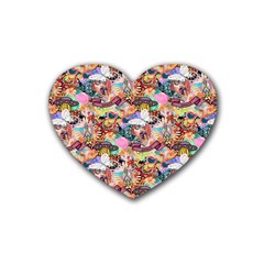 Retro Color Rubber Heart Coaster (4 Pack) by Sparkle