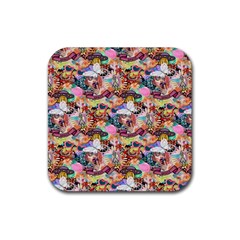 Retro Color Rubber Coaster (square) by Sparkle