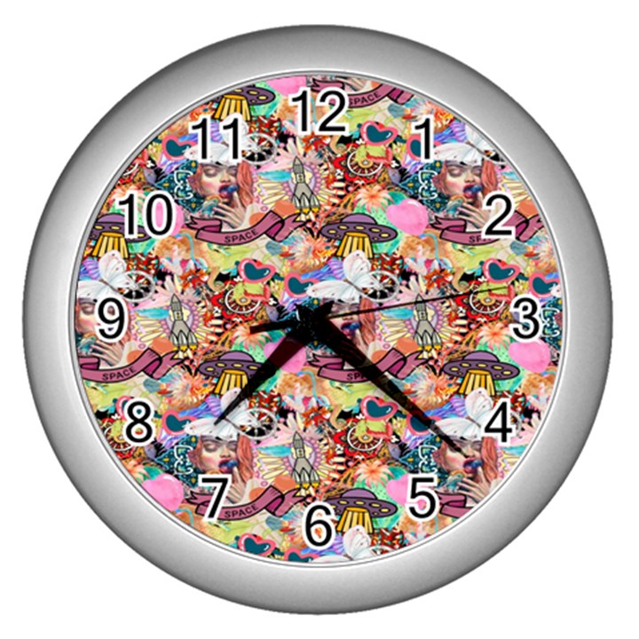 Retro Color Wall Clock (Silver)