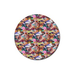 Retro Color Rubber Coaster (round) by Sparkle