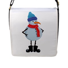 Angry Snowman Flap Closure Messenger Bag (l) by SychEva