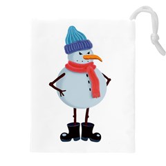 Angry Snowman Drawstring Pouch (5xl) by SychEva