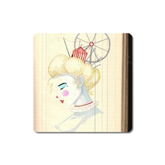 Clown Maiden Square Magnet by Limerence