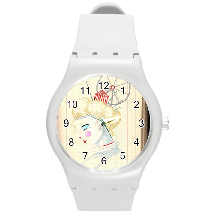 clown maiden Round Plastic Sport Watch (M)