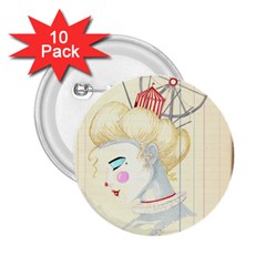 Clown Maiden 2 25  Buttons (10 Pack)  by Limerence