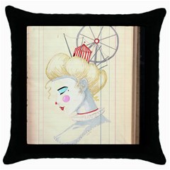 Clown Maiden Throw Pillow Case (black) by Limerence