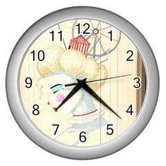 Clown Maiden Wall Clock (silver)