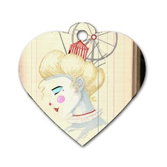 Clown Maiden Dog Tag Heart (two Sides) by Limerence