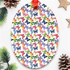 Multicolored Butterflies Ornament (oval) by SychEva