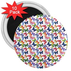 Multicolored Butterflies 3  Magnets (10 Pack)  by SychEva