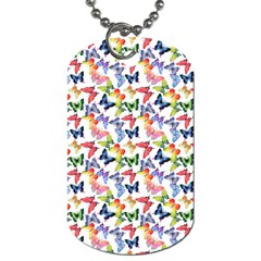 Multicolored Butterflies Dog Tag (one Side) by SychEva