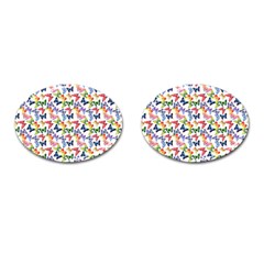 Multicolored Butterflies Cufflinks (oval) by SychEva