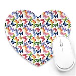 Multicolored Butterflies Heart Mousepads Front