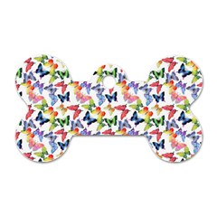 Multicolored Butterflies Dog Tag Bone (one Side) by SychEva