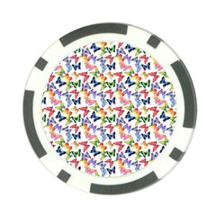 Multicolored Butterflies Poker Chip Card Guard by SychEva