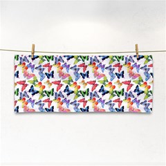 Multicolored Butterflies Hand Towel by SychEva