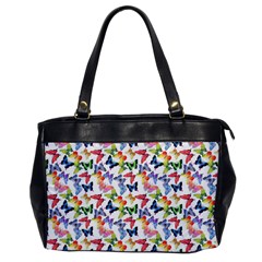 Multicolored Butterflies Oversize Office Handbag by SychEva