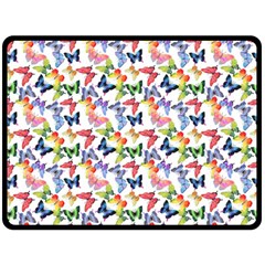 Multicolored Butterflies Double Sided Fleece Blanket (large)  by SychEva