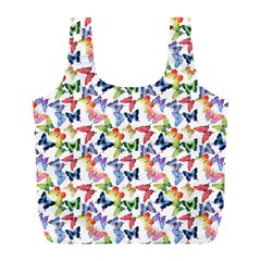 Multicolored Butterflies Full Print Recycle Bag (l) by SychEva