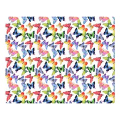 Multicolored Butterflies Double Sided Flano Blanket (large)  by SychEva