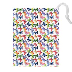 Multicolored Butterflies Drawstring Pouch (4xl) by SychEva