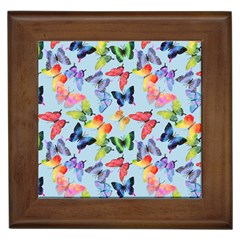 Watercolor Butterflies Framed Tile by SychEva