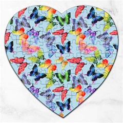 Watercolor Butterflies Jigsaw Puzzle (heart) by SychEva