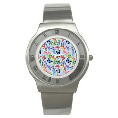 Watercolor Butterflies Stainless Steel Watch by SychEva