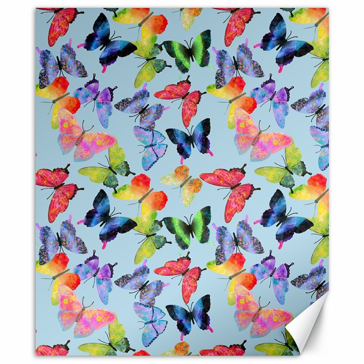 Watercolor Butterflies Canvas 8  x 10 