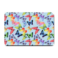 Watercolor Butterflies Small Doormat  by SychEva